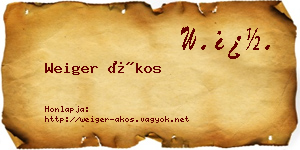 Weiger Ákos névjegykártya