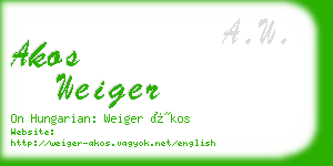 akos weiger business card
